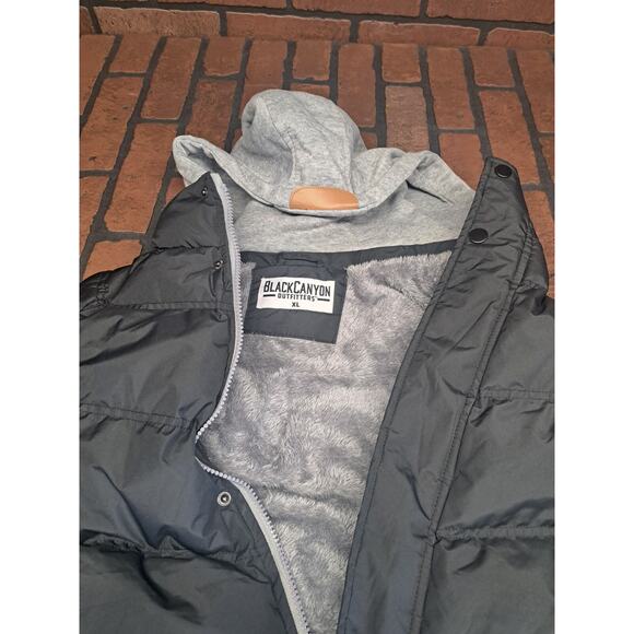 BLACK CANYON Outfitters Jacket Mens XL Black Hoodie Puffer Sleeveless - Picture 6 of 6